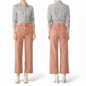Free People Wales Jeans terracotta wide leg crop 31 x
26”  button fly denim